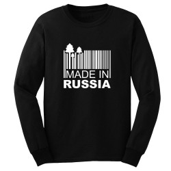 Толстовка без капюшона - свитшот чёрный с принтом 