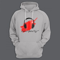 Прикольная толстовка с капюшоном с надписью Can party