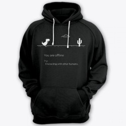 Прикольная толстовка с капюшоном с надписью You are offline. Try interacting with other humans