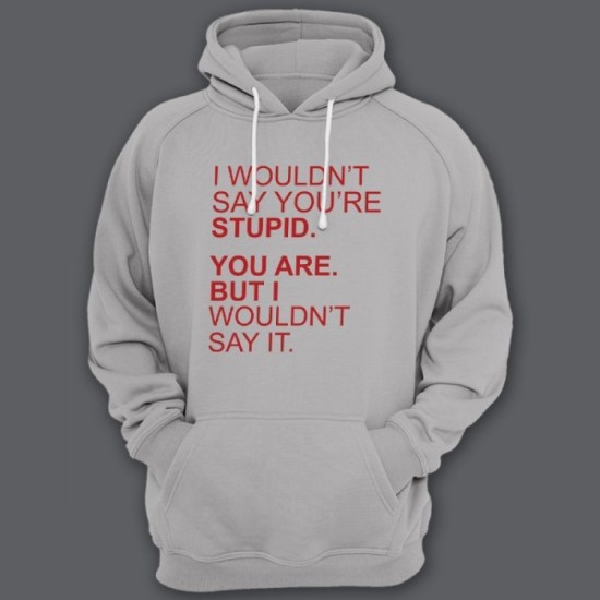 Прикольная мужская толстовка с капюшоном с надписью I wouldnt say youre stupid. You are. But i wouldnt say it