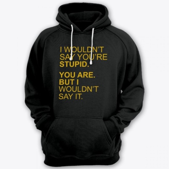 Прикольная мужская толстовка с капюшоном с надписью I wouldnt say youre stupid. You are. But i wouldnt say it