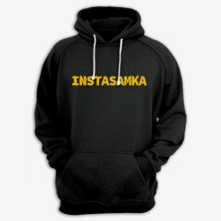 Прикольная женская толстовка с капюшоном с надписью Instasamka