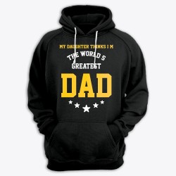 Прикольная мужская толстовка с капюшоном с надписью My daughter thinks I M the worlds greatest dad.