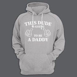 Прикольная мужская толстовка с капюшоном с надписью This dude is going to be a dadd.