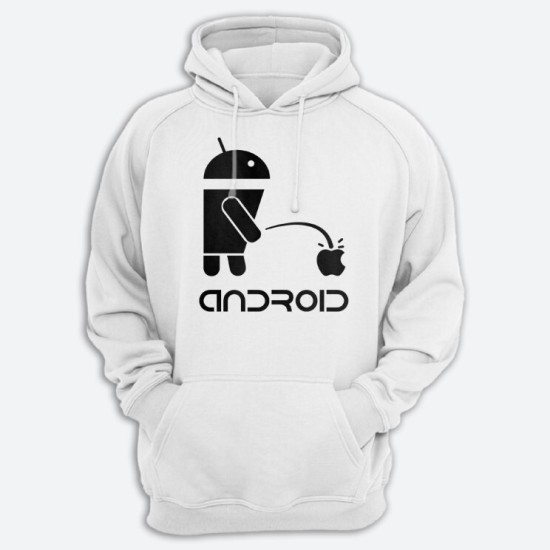 Прикольная мужская толстовка с капюшоном с надписью ANDROID.