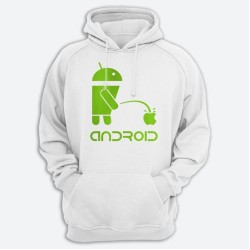 Прикольная мужская толстовка с капюшоном с надписью ANDROID.