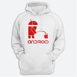 Прикольная мужская толстовка с капюшоном с надписью ANDROID.