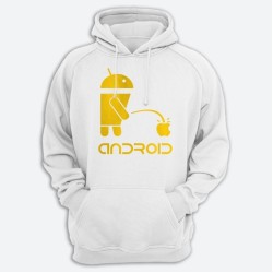 Прикольная мужская толстовка с капюшоном с надписью ANDROID.