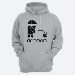 Прикольная мужская толстовка с капюшоном с надписью ANDROID.