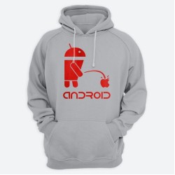 Прикольная мужская толстовка с капюшоном с надписью ANDROID.