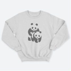 Женский свитшот с принтом Panda on panda.