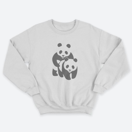 Женский свитшот с принтом Panda on panda.
