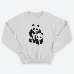 Женский свитшот с принтом Panda on panda.