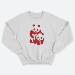 Женский свитшот с принтом Panda on panda.