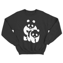 Женский свитшот с принтом Panda on panda.