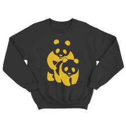 Женский свитшот с принтом Panda on panda.