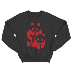 Женский свитшот с принтом Panda on panda.