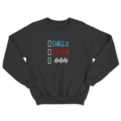 Свитшот со смешной надписью для женщины Single taken. Смешной свитшот.