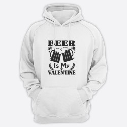 Толстовка ко дню влюбленных с принтом Beer is my Valentine /Худи на 14 февраля