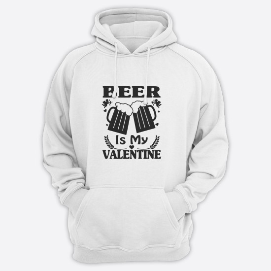 Толстовка ко дню влюбленных с принтом Beer is my Valentine /Худи на 14 февраля