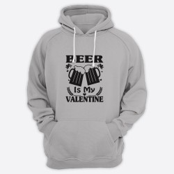 Толстовка ко дню влюбленных с принтом Beer is my Valentine /Худи на 14 февраля
