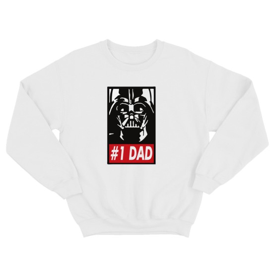 Прикольный свитшот с надписью 1 DAD / Смешная оригинальная и очень крутая толстовка без капюшона