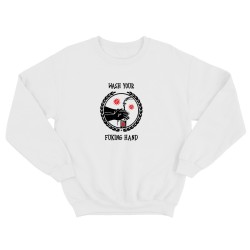Женский прикольный свитшот с надписью Wash your hands / Смешная оригинальная и очень крутая толстовка без капюшона