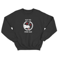 Женский прикольный свитшот с надписью Wash your hands / Смешная оригинальная и очень крутая толстовка без капюшона