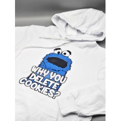 Прикольная толстовка с капюшоном с надписью Why you delete cookies