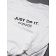 Женский прикольный свитшот с надписью Just do it popozje / Смешная оригинальная и очень крутая толстовка без капюшона
