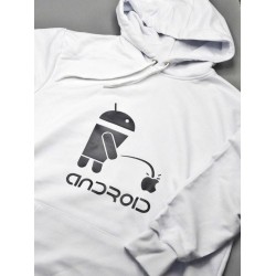 Прикольная мужская толстовка с капюшоном с надписью ANDROID.