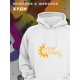 Парные худи женские унисекс оверсайз с принтом и надписью May sun and my stars для влюбленных, подруг и друзей. Женская кофта, толстовка на подарок мужу и жене, парню и девушке, одежда для двоих.