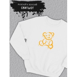 Толстовка мужская с принтом Мишка Тедди граффити teddy