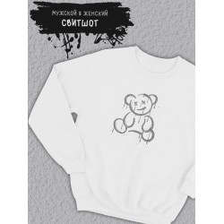 Толстовка мужская с принтом Мишка Тедди граффити teddy