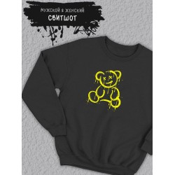 Толстовка мужская с принтом Мишка Тедди граффити teddy