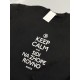 Женский черный свитшот с надписью Keep calm и рисунком, аниме, оверсайз, унисекс. Кофты с принтом, эко худи парные для женщин и мужчин, мужа и жены, влюбленной пары, парня и девушки без капюшона.