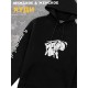 Мужское худи оверсайз черное с принтом аниме Тян самурай samurai.