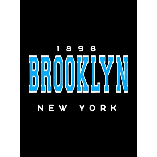Свитшот Brooklyn New York y2k черная оверсайз с принтом надписью рисунком Бруклин Нью-Йорк унисекс