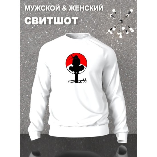 Свитшот аниме самурай ниндзя anime y2k белая оверсайз с принтом надписью рисунком ninja aesthetic унисекс мужская женская для подростков молодежи и взрослых хлопковая трикотажная одежда в подарок