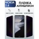 Защитная гидрогелевая пленка антишпион на телефон NOKIA 2.4, матовая гелевая пленка на смартфон NOKIA 2.4, для защиты экрана телефона