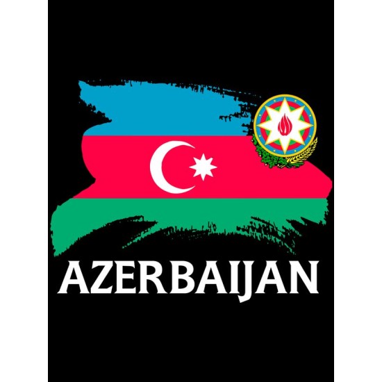 Худи Азербайджан флаг Azerbaijan с принтом