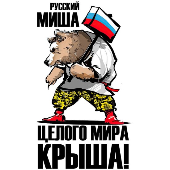 Худи с русским медведем и флагом Россия Russia