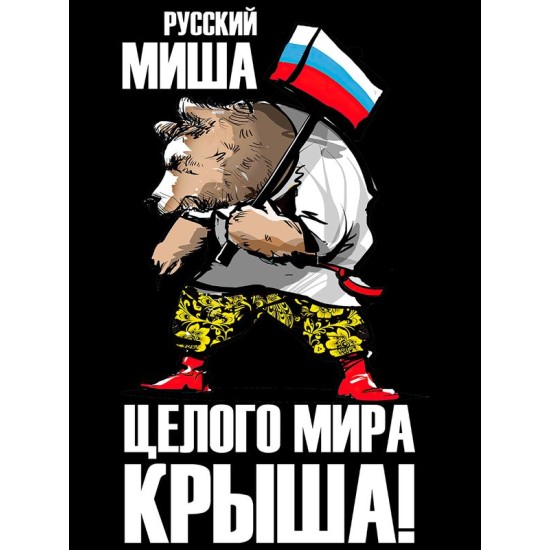 Худи с русским медведем и флагом Россия Russia