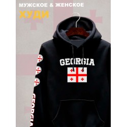 Худи Грузия и флаг с надписью и принтом Georgia