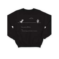 Свитшот черный толстовка с динозавриком You are offline