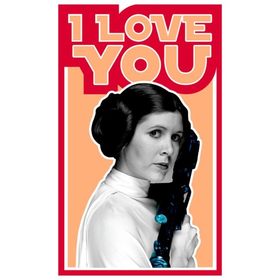 Худи с принтом Принцесса Лея из Star wars и надписью I love you на День Валентина оверсайз белое. Худи унисекс с картинкой Звездные войны в стиле y2k.