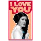 Худи с принтом Принцесса Лея из Star wars и надписью I love you на День Валентина оверсайз белое. Худи унисекс с картинкой Звездные войны в стиле y2k.