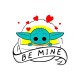 Худи с принтом Малыш Йода из Star wars и надписью Be mine на День Валентина оверсайз белое. Худи унисекс с картинкой Звездные войны в стиле y2k для молодежи.