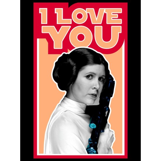 Худи с принтом Принцесса Лея из Star wars и надписью I love you на День Валентина оверсайз черное. Худи унисекс с картинкой Звездные войны в стиле y2k.