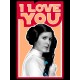Худи с принтом Принцесса Лея из Star wars и надписью I love you на День Валентина оверсайз черное. Худи унисекс с картинкой Звездные войны в стиле y2k.